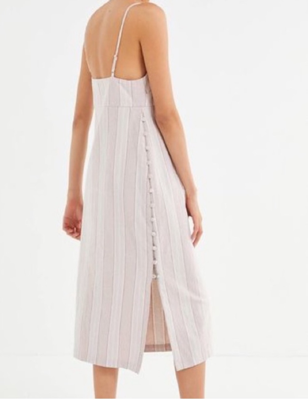 NWT Urban Outfitters Sicily Linen Side Button Midi Dress Medium - Picture 3 of 8